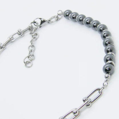 Collier pierres hématite synthétique fait main