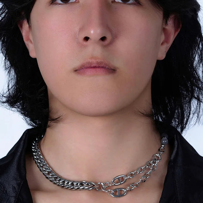 Collier pierres œil de chat fait main